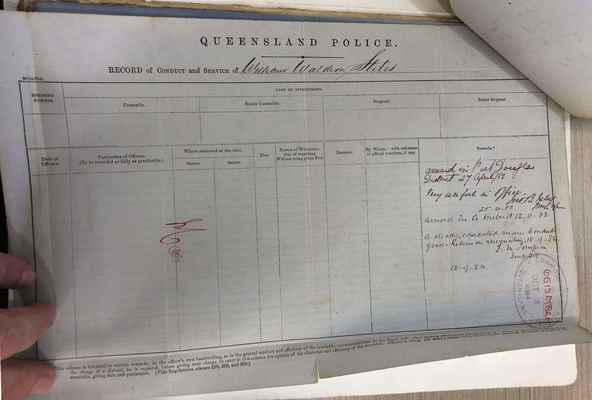QSA564419 nd Record of Conduct and Service, William Stiles Police Staff file